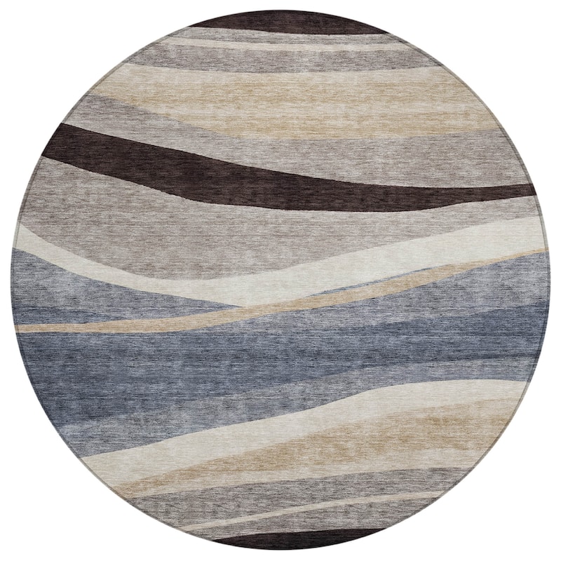 Machine Washable Indoor/ Outdoor Contemporary Deco Chantille Rug