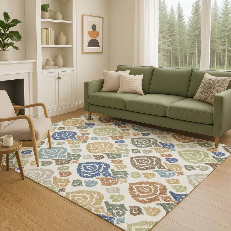 Machine Washable Indoor/ Outdoor Casual Zona Chantille Rug