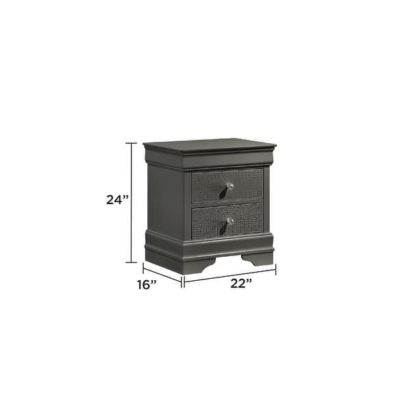 dimension image slide 9 of 12, Blaze 4PC/5PC Bedroom Set - Modern Elegance with Tufted LED Bed, Velvet-Lined Drawers, and Textured Detailing