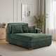 preview thumbnail 123 of 150, 42" W Plush Corduroy Upholstered Chaise Lounge Sleeper for Living
