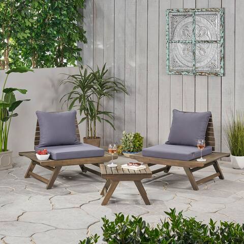 Sedona Acacia Wood 3-piece Outdoor Chat Set by Christopher Knight Home
