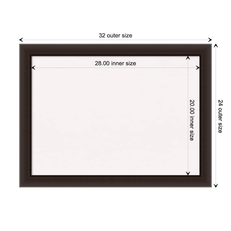 Romano Narrow Wood Framed White Corkboard Bulletin Board