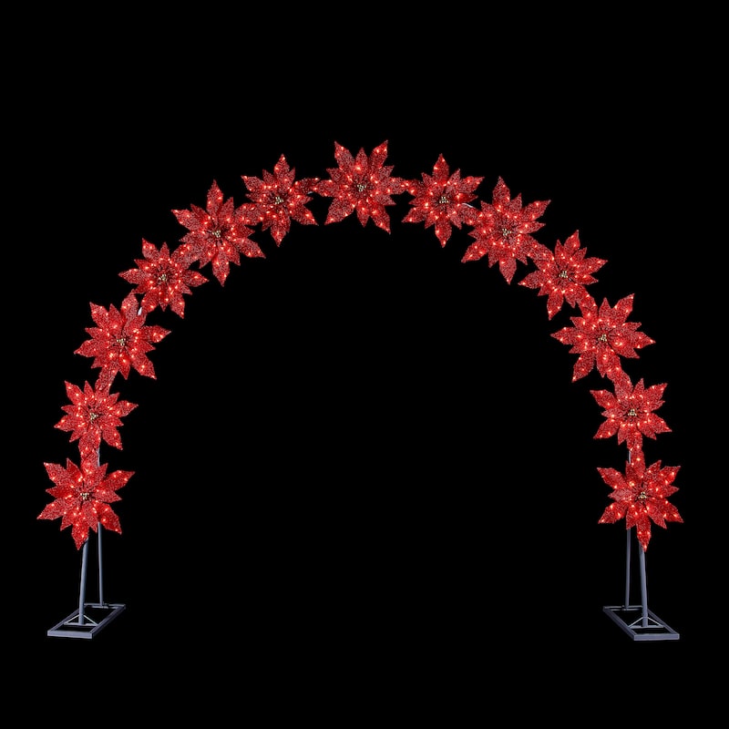8.5 ft. Illuminated Poinsettia Arch