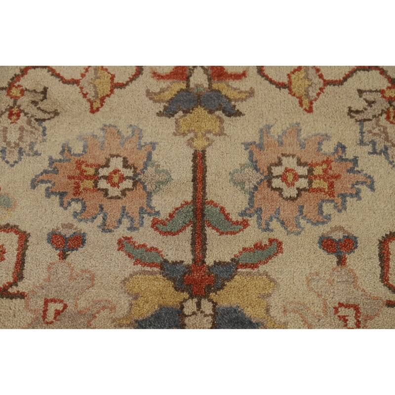 Hand Knotted Oriental 100% Wool Carpet Traditional Floral Beige & Ivories Heriz (serapi) Area Rug - 8' 0'' X 4' 10''