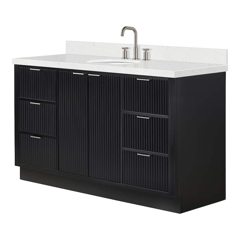 Ariel P60CQOVO Milan 60" Free Standing Single Basin Vanity Set with