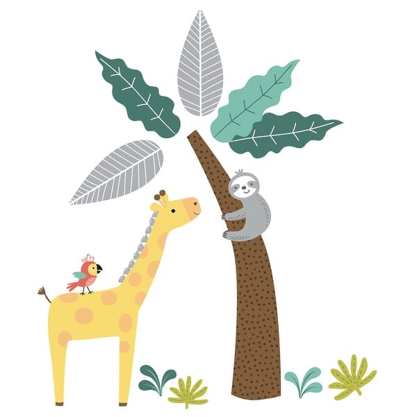 slide 2 of 3, Bedtime Originals Mighty Jungle Animals Wall Decals - Giraffe/Sloth/Tree