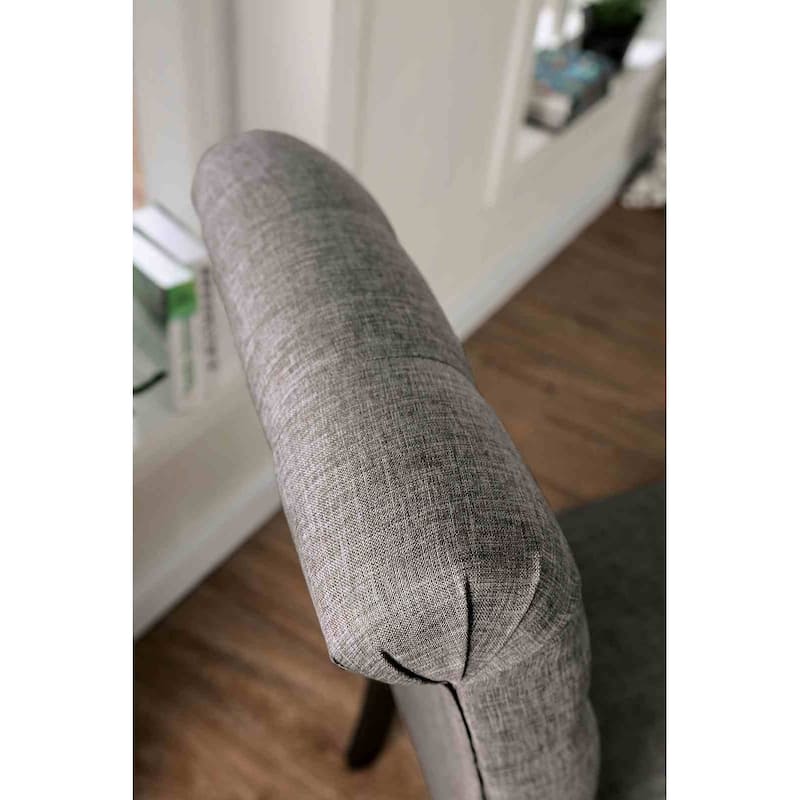 Light Gray Finish Modern Side Chairs Set Tufted