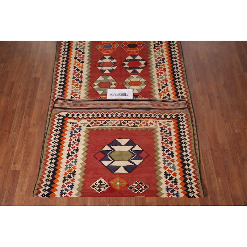 Kilim Qashqai Masterpiece Persian Antique Runner Rug - 4'8"x 19'6"