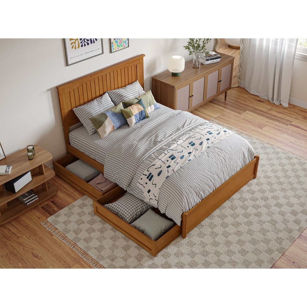 Malta Platform Bed with Panel Footboard and Storage Drawers