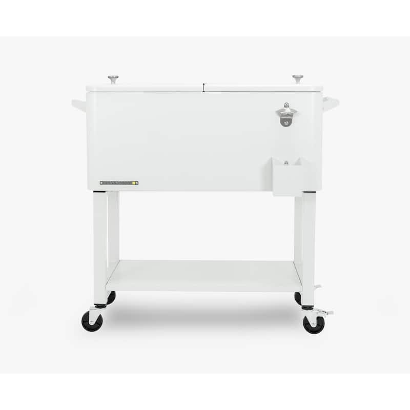 Permasteel 80-Qt Outdoor Patio Cooler with Removable Basin - White