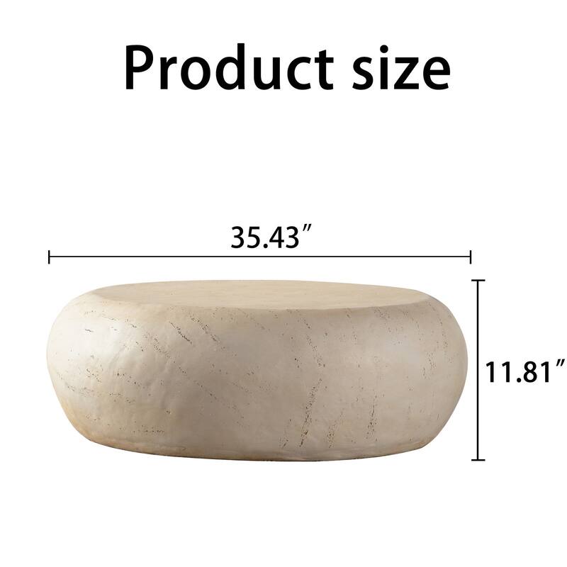 Mid-Century 35.43 in Round Centre Coffee Table - 8' x 10'