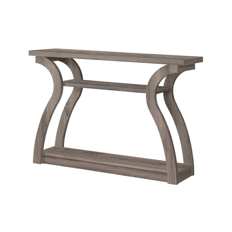 HomeRoots 47" Taupe Floor Shelf Console Table With Storage - 47.25 in. x 32.00 in. x 11.50 in.