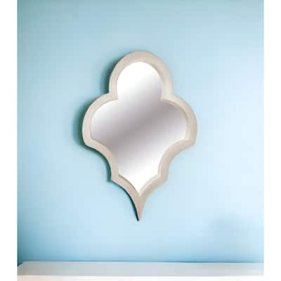 HomeRoots 34" Natural Novelty Wood Framed Accent Mirror - 23.25' X '34.25' X '2.8