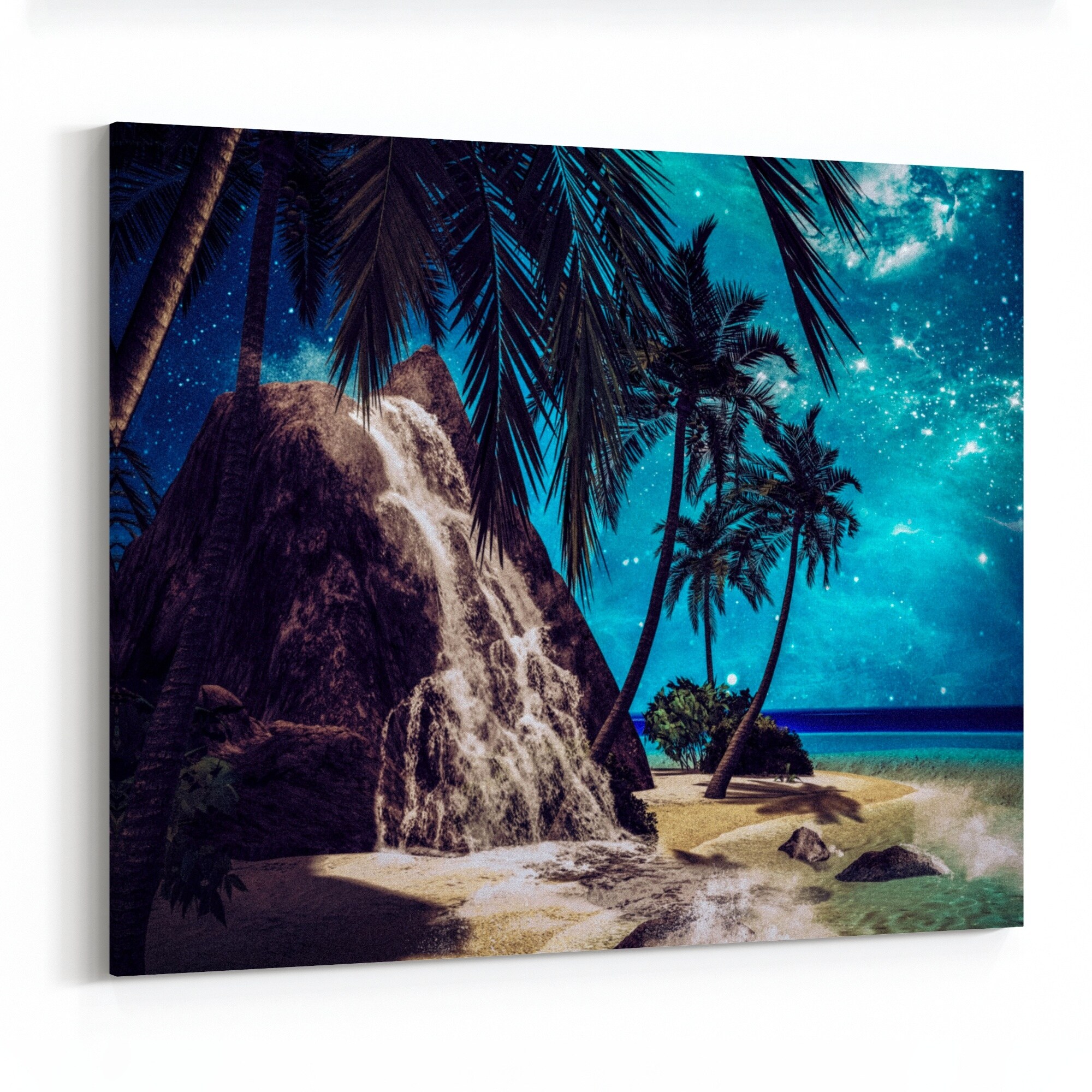 Beach Nature Night Palm Tree Palm Trees Canvas Wall Art Print Overstock 31896812 Find this pin and more on 바다 by tingko. beach nature night palm tree palm trees canvas wall art print