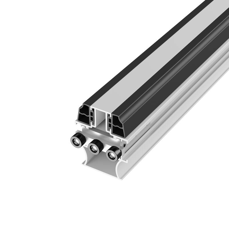 KaMic Elite-Fold 72" x 96" 2-Panel Aluminum Folding Door in White with Hidden Hinges & Rollers, Folded Out From Right To Left