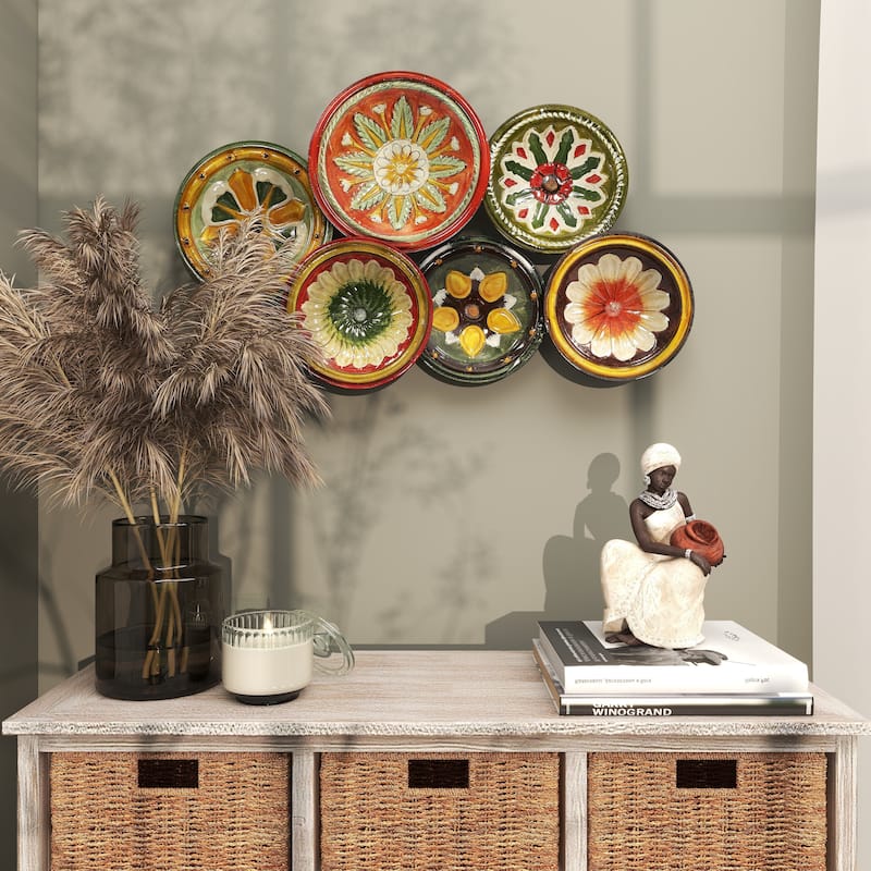 Metal Plate Home Wall Decor - Multi Colored - Roche River Decor