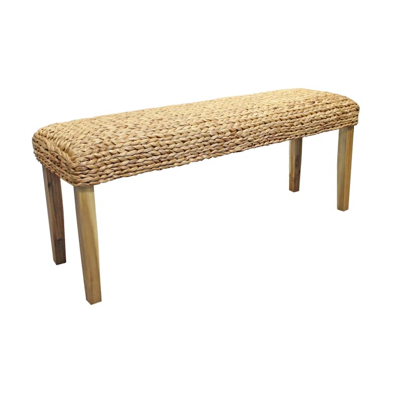 Made4Home Chania Entryway Bench Water Hyacinth & Acacia Solid Wood