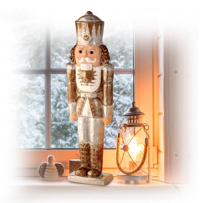 27" Paper stone Gilded Nutcracker Soldier
