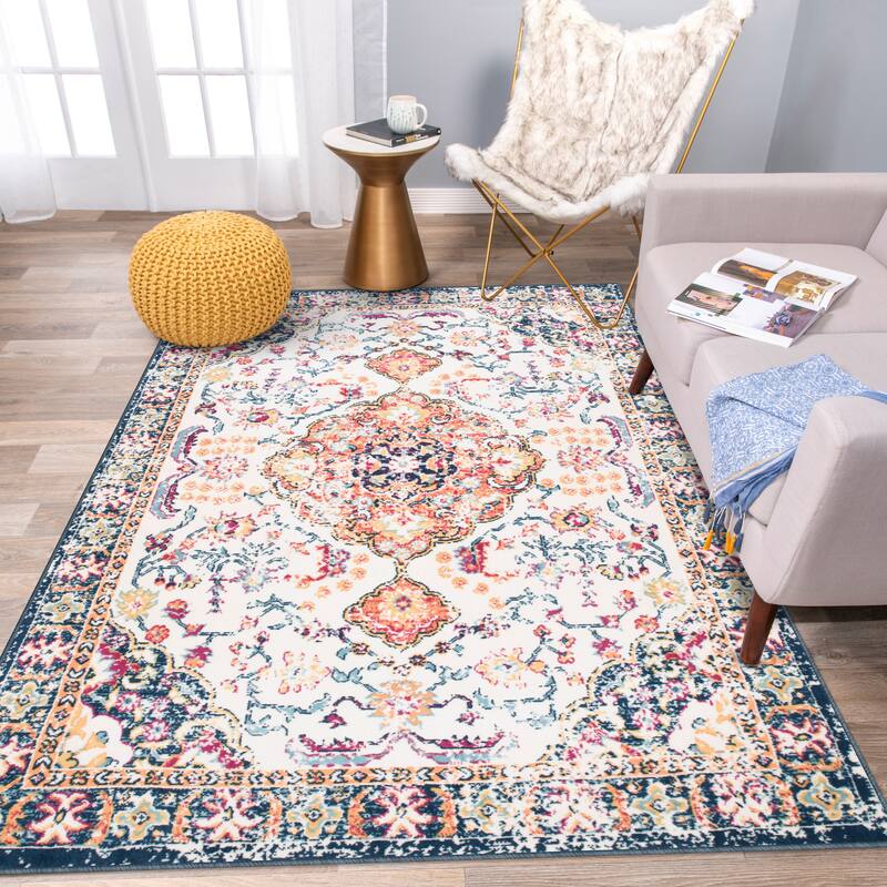 The Curated Nomad Sunset Bohemian Vintage Medallion Rug