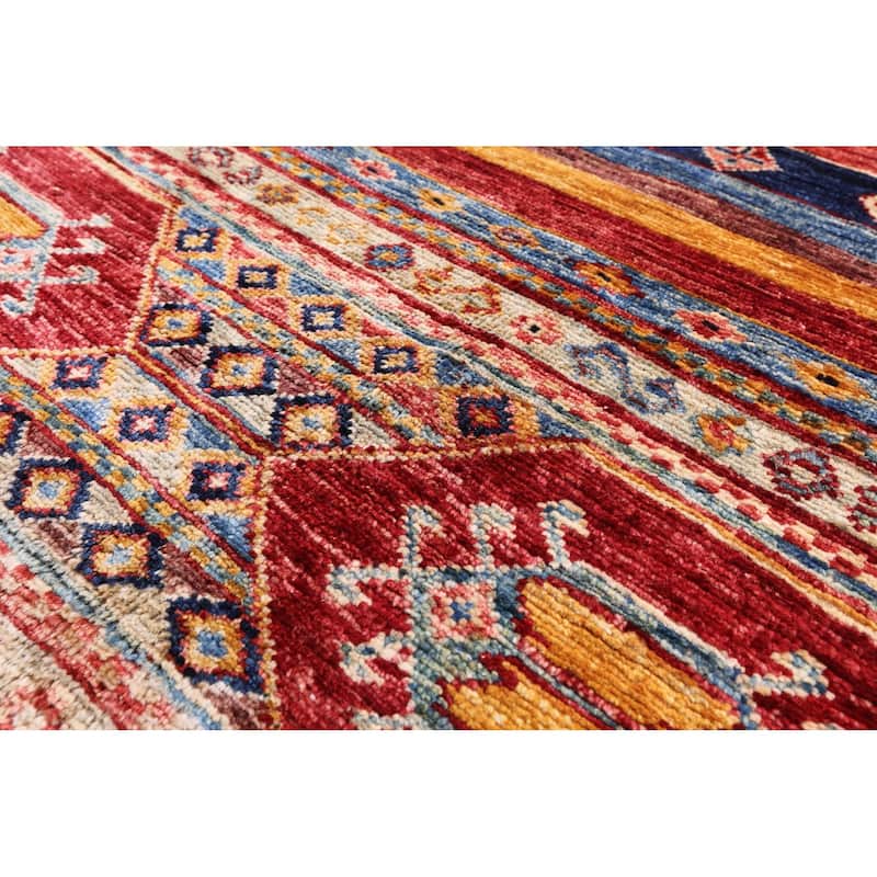 Golden Nile Khorjin Persian Gabbeh Hand Knotted Wool Rug - 3' 3" X 5' 1"