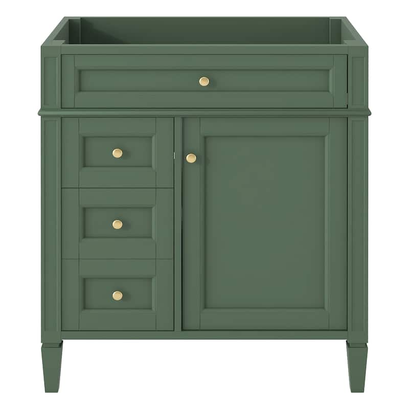 29" Bathroom Vanity with 2 Drawers and Tip-out Drawer (No Sink) - Green
