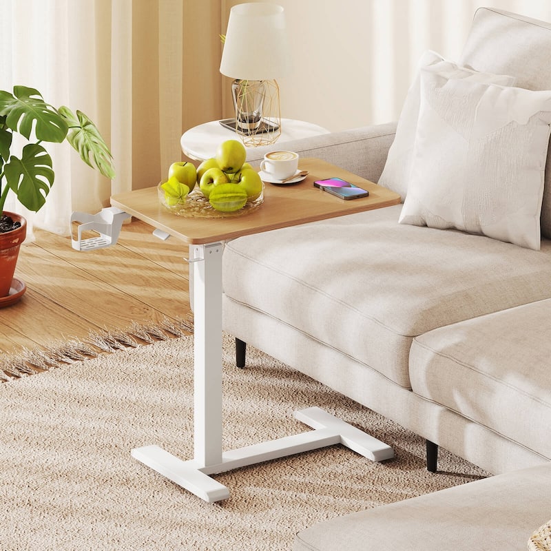 Costway C Shaped Side Table Height Adjustable Overbed Bedside Table - See Details
