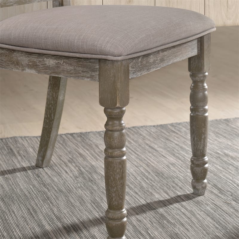 Turned Leg Wood Dining Chair Set of 2