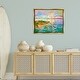 preview thumbnail 17 of 25, Stupell Vivid Abstract Coast with Boats Framed Floater Canvas Wall Art Design By Dorothy Fagan