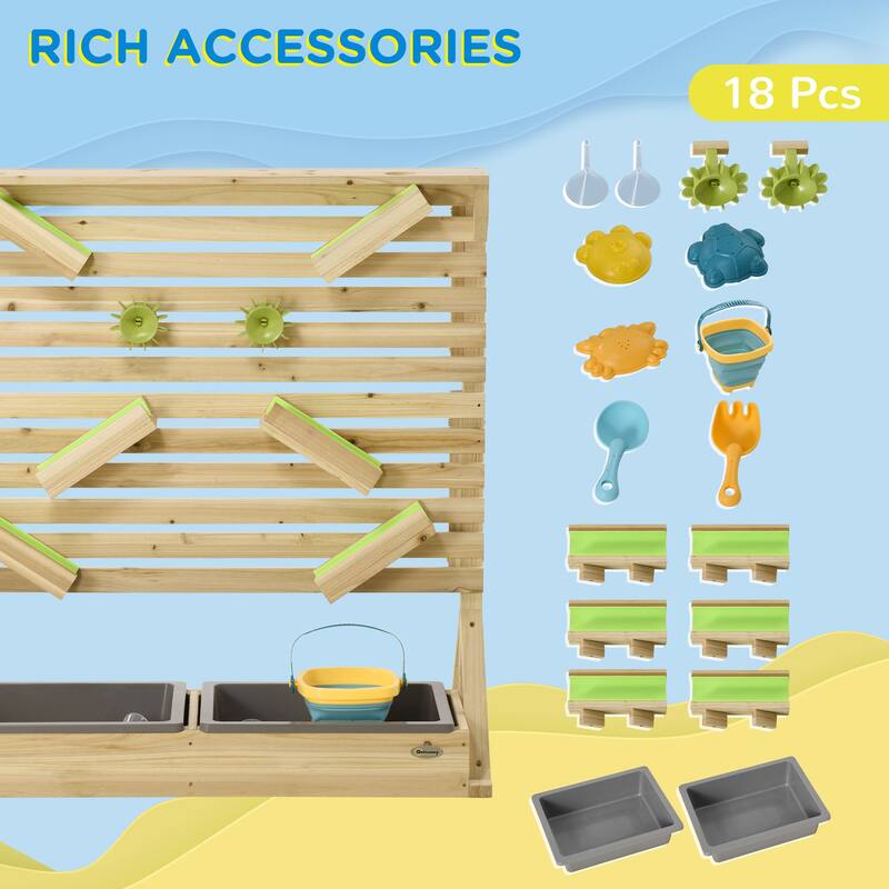 Kids Picnic Table with Umbrella and Storage Inside, Sand and Water Table, Kids Outdoor Furniture, Wooden Bench Backyard