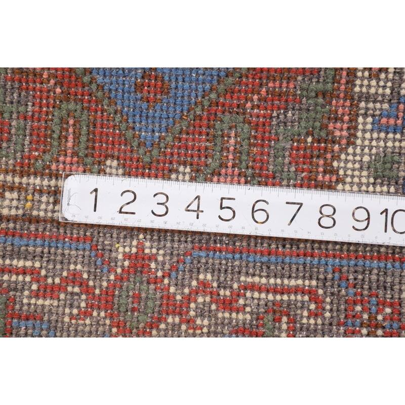 Blue Geometric Heriz Serapi Indian Foyer Rug Handmade Wool Carpet - 3'0"x 5'1"