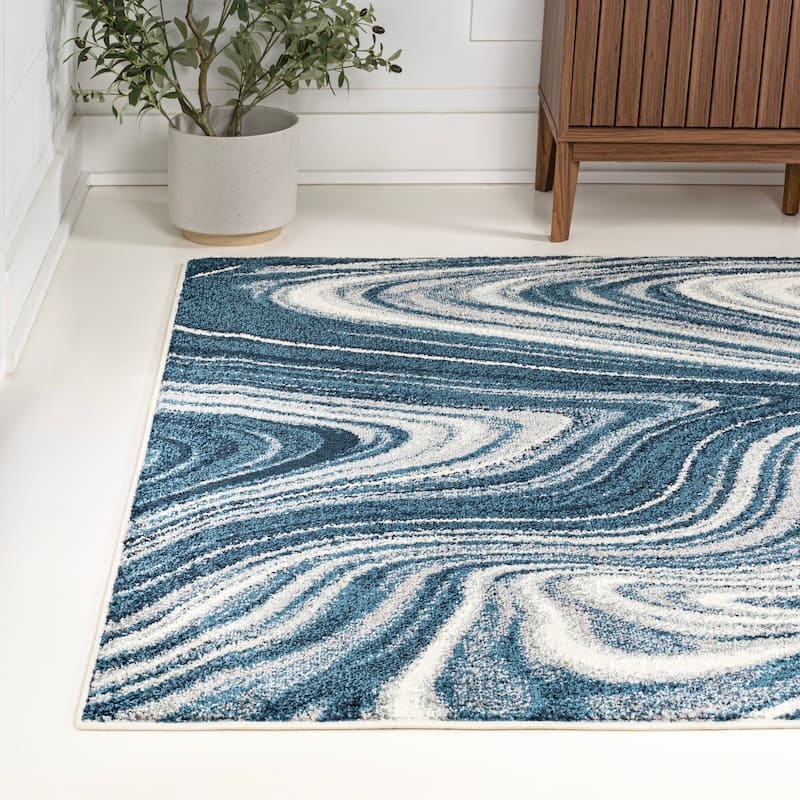 JONATHAN Y Zoe Contemporary Glam Abstract Marble Area Rug