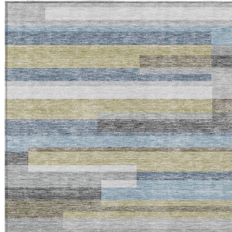 HomeRoots Striped Transitional Rectangle Outdoor Rug