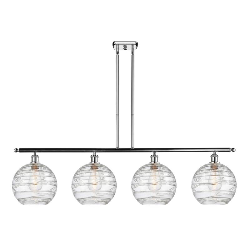 Innovations Lighting 516-4I-13-48 Athens Linear Athens 4 Light 48" - Polished Chrome / Clear Deco Swirl