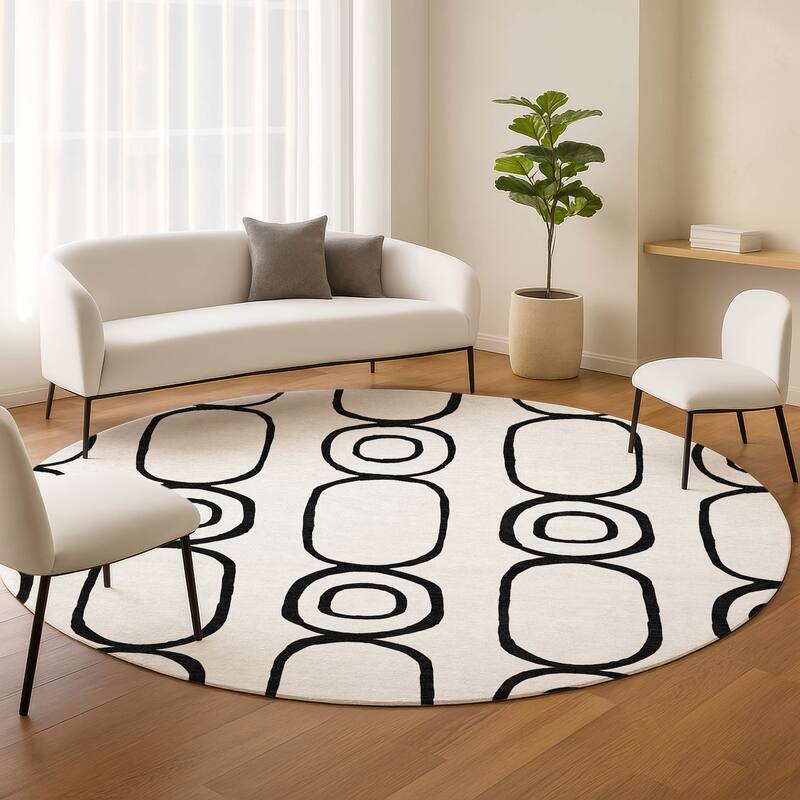 Machine Washable Indoor/ Outdoor Modern Vibe Chantille Rug
