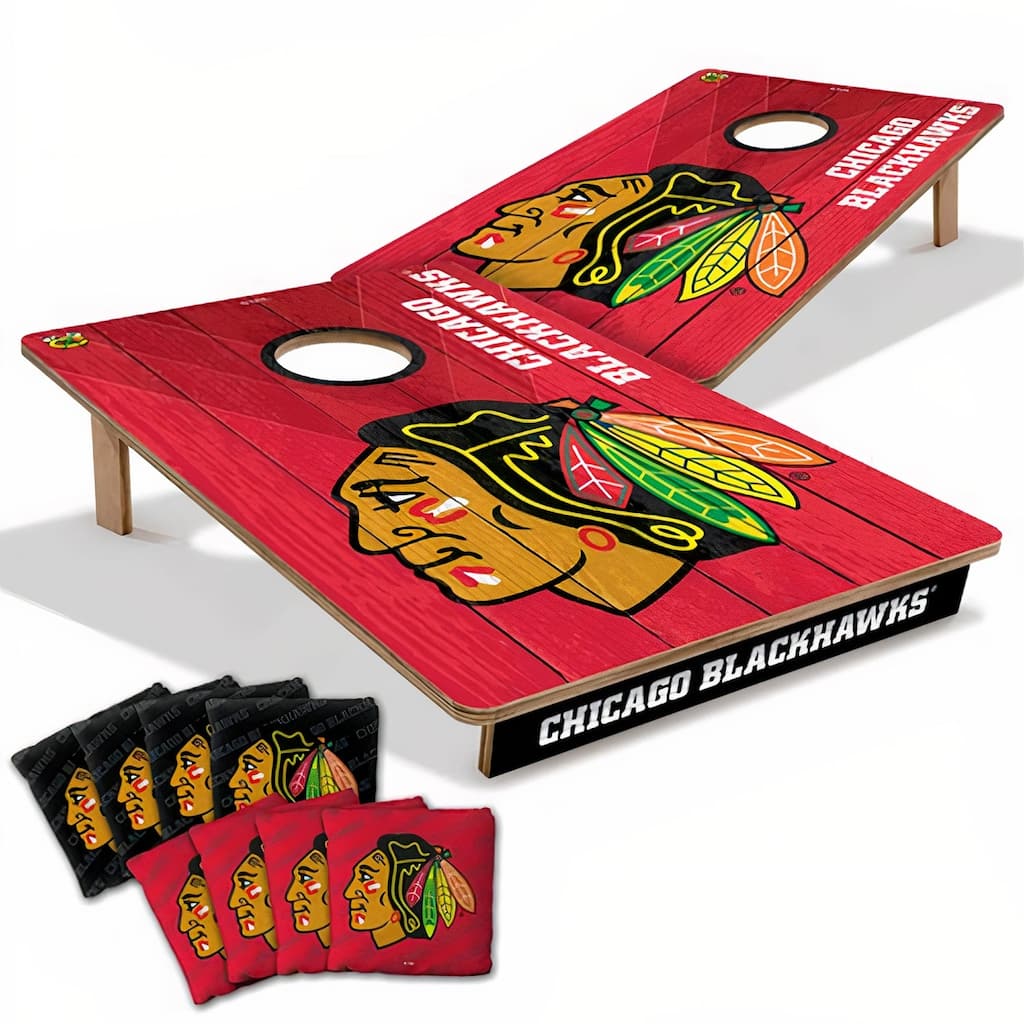 Chicago Blackhawks NHL Tailgate Cornhole Board Set