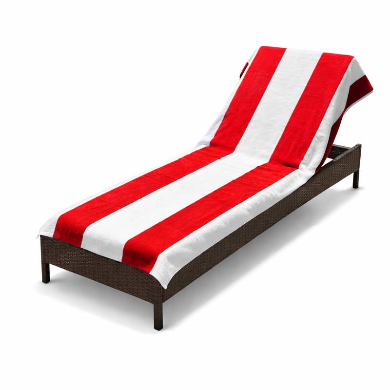 Superior Cotton Cabana Stripe Standard Size Towel/ Chaise Lounge Chair Cover
