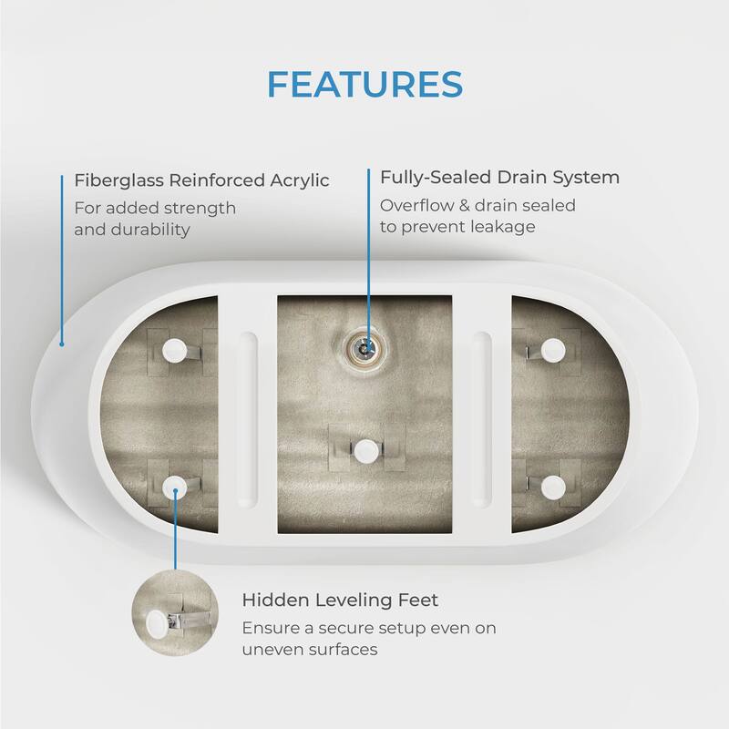 OVE Ayago Free Standing Bathtub Kit with extra Hardware