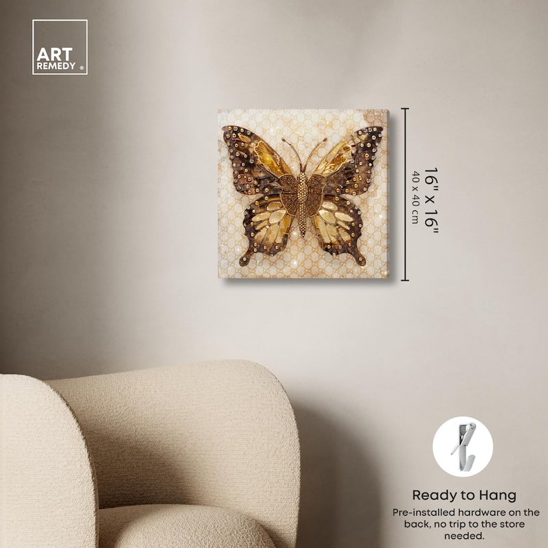 Glittering Elegant Butterfly Canvas by Art Remedy, Gallery Wrapped