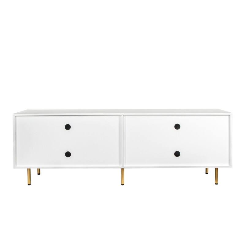 Modern warm white TV cabinet for 80 inch TV Stands, for Living Room Bedroom