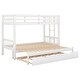 preview thumbnail 6 of 7, White Twin over Pull-out Wood Bunk Bed with Extendable Bottom Bed and Trundle, High Rails, Reversible Ladder