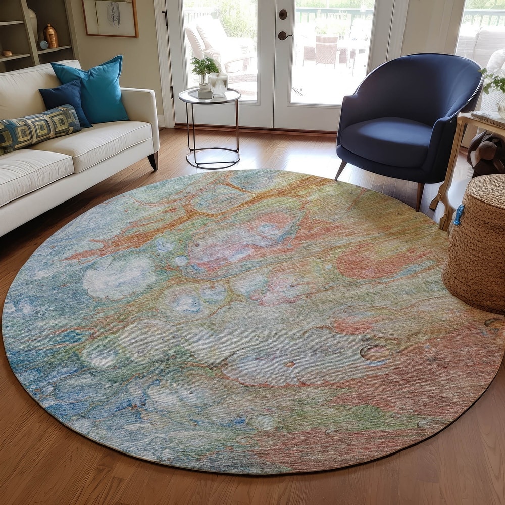 Machine Washable Indoor/ Outdoor Chantille Modern Abstract Rug