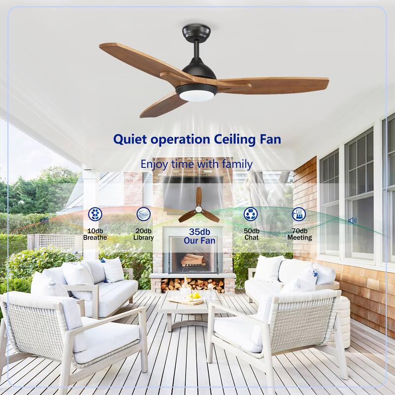 52 in. Indoor/Outdoor Brown Retro 5-Palm Leaf Shaped Blades Tropical Ceiling Fan without Light