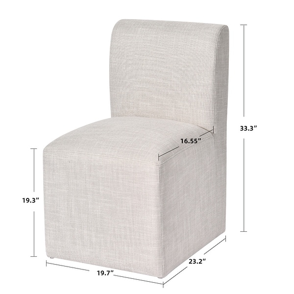 Upholstered Rolling Dining Chair with Casters