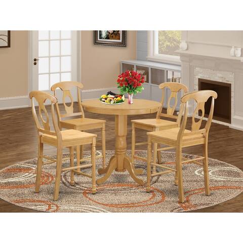 5-Piece Dining Pub Set - a Dining Table and Wood Dining Wood Chairs (Color Option)