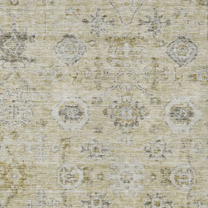 HomeRoots Damask Traditional Rectangle Outdoor Rug