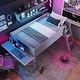 preview thumbnail 1 of 12, Twin Wood Gaming Loft Bed with LED Desk Grey