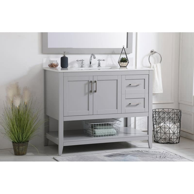 Elegant Lighting VF16042-BS Aubrey 42" Free Standing Single Basin