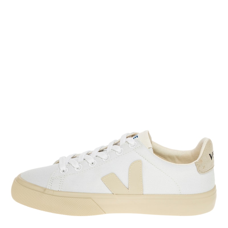 Veja Women's Campo Canvas Sneakers in White with Natural Stone