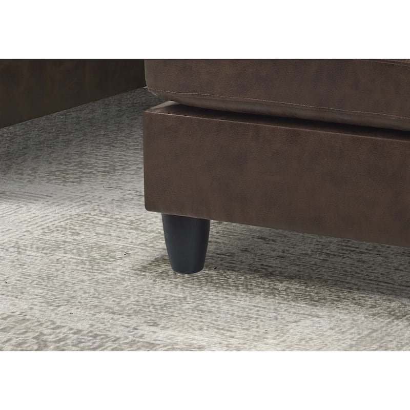 Sierra Faux Leather Ottoman：Durable And Lightweight Black Plastic Legs
