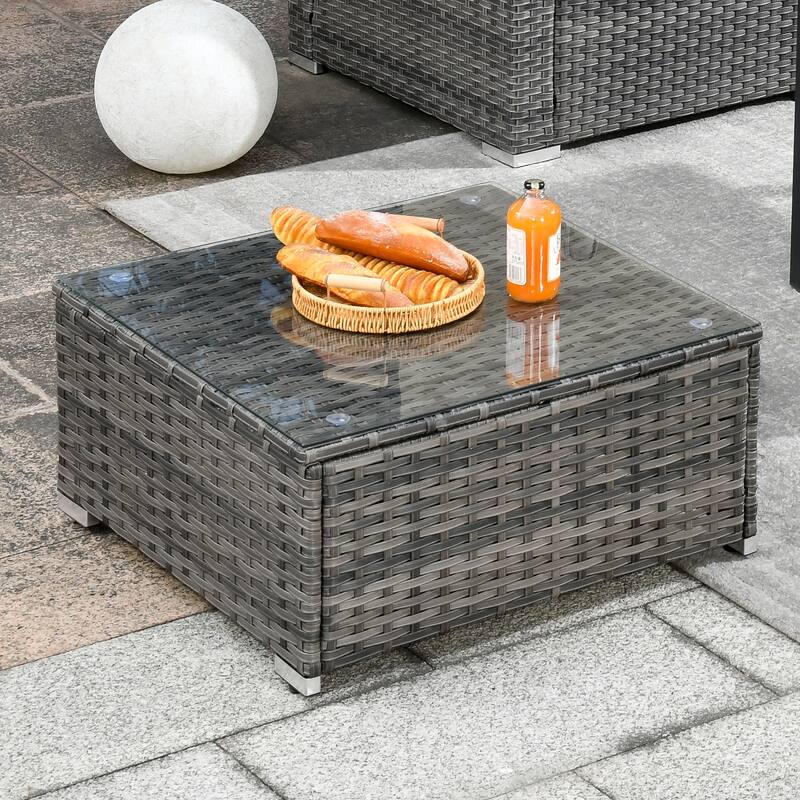 OVIOS Deep Seat Wicker 11-piece Sectional Set Swivel Chairs Fire Pit